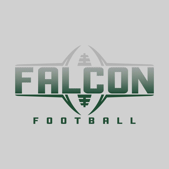 Freeland Falcons - Football - Football Shape Bracketing Mascot Name with Hex Pattern