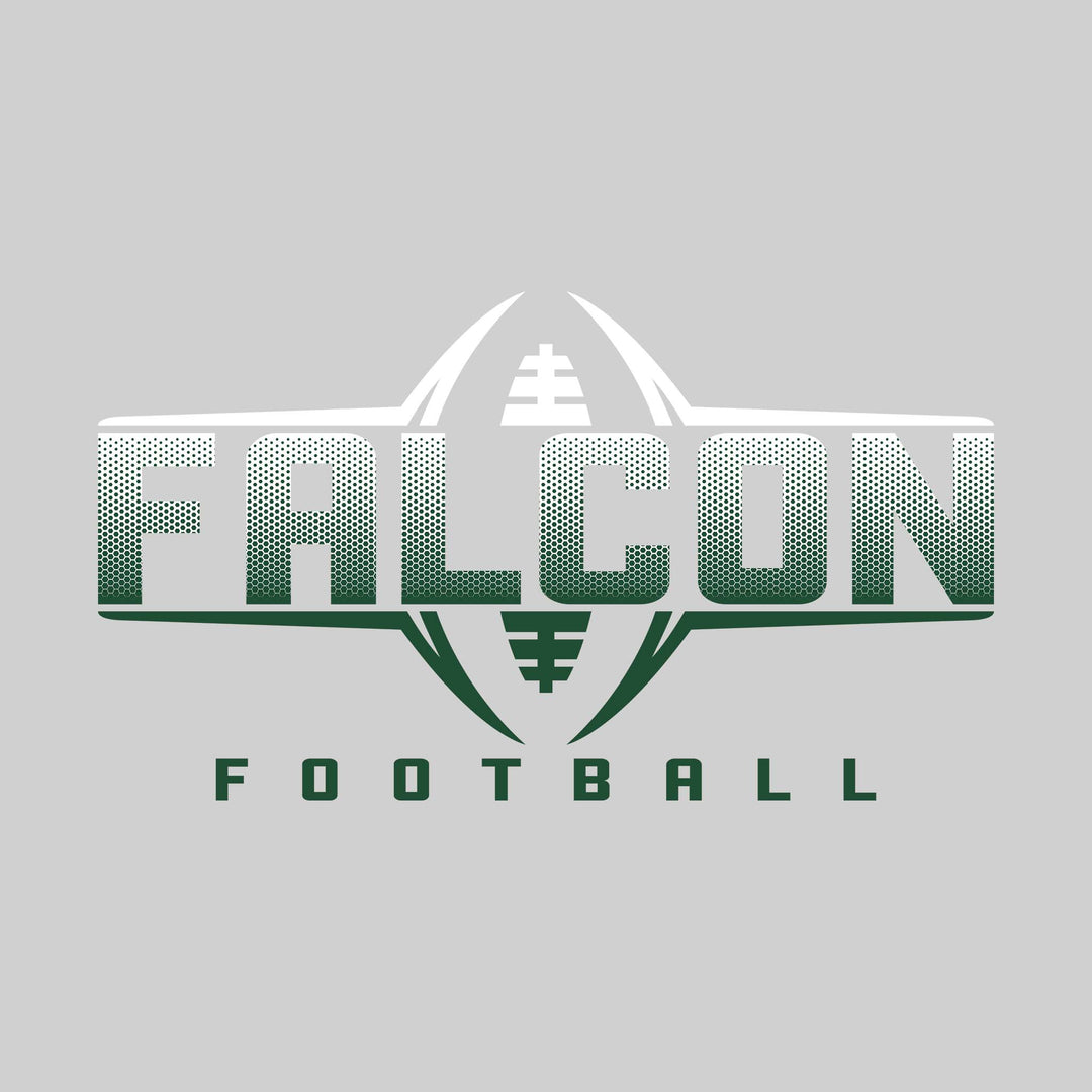 Freeland Falcons - Football - Football Shape Bracketing Mascot Name with Hex Pattern