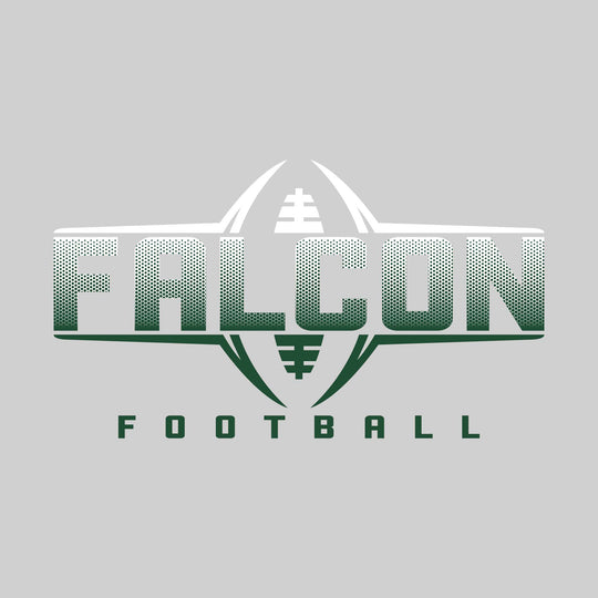 Freeland Falcons - Football - Football Shape Bracketing Mascot Name with Hex Pattern
