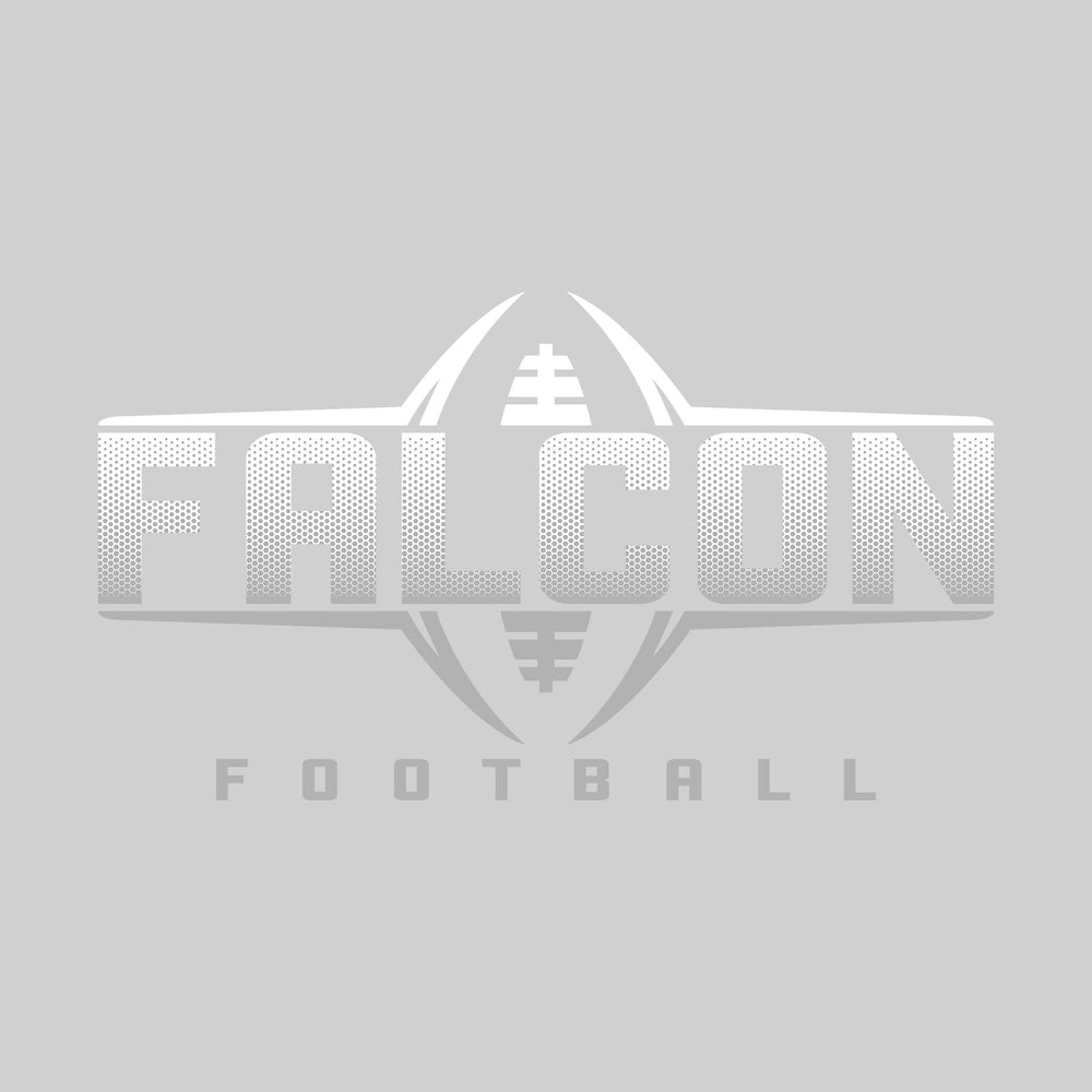 Freeland Falcons - Football - Football Shape Bracketing Mascot Name with Hex Pattern
