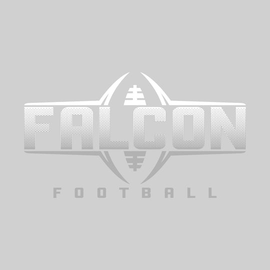 Freeland Falcons - Football - Football Shape Bracketing Mascot Name with Hex Pattern