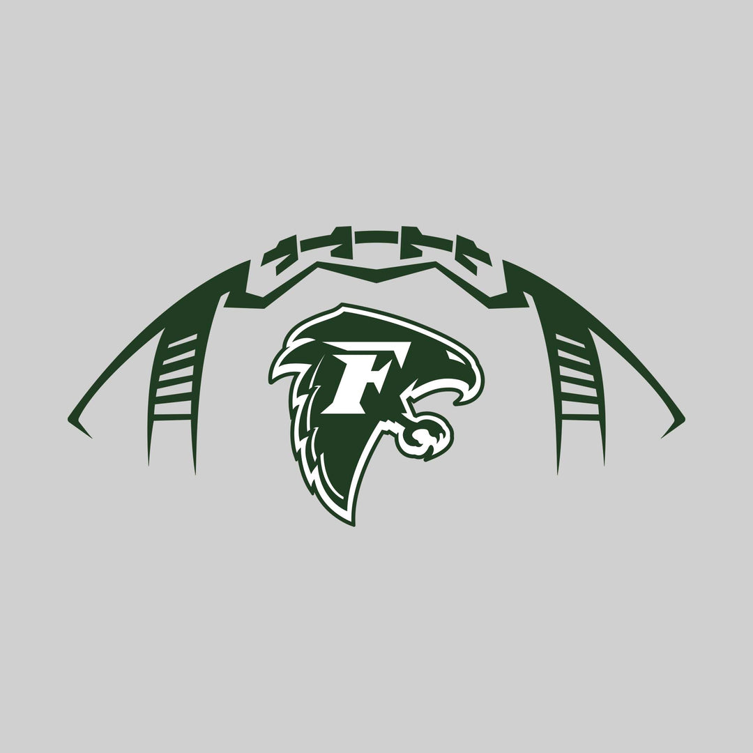 Freeland Falcons - Football - Football Shape Outline with Center Mascot