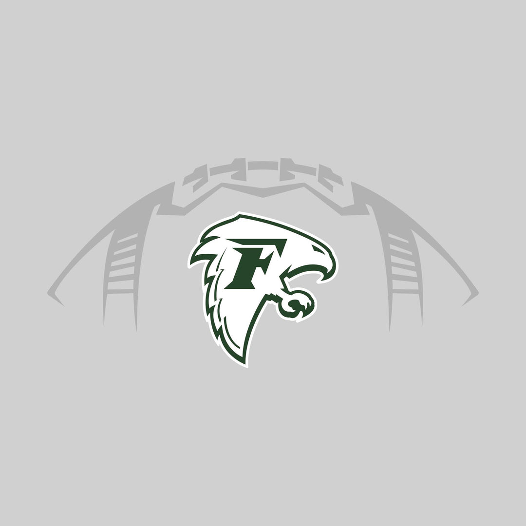 Freeland Falcons - Football - Football Shape Outline with Center Mascot
