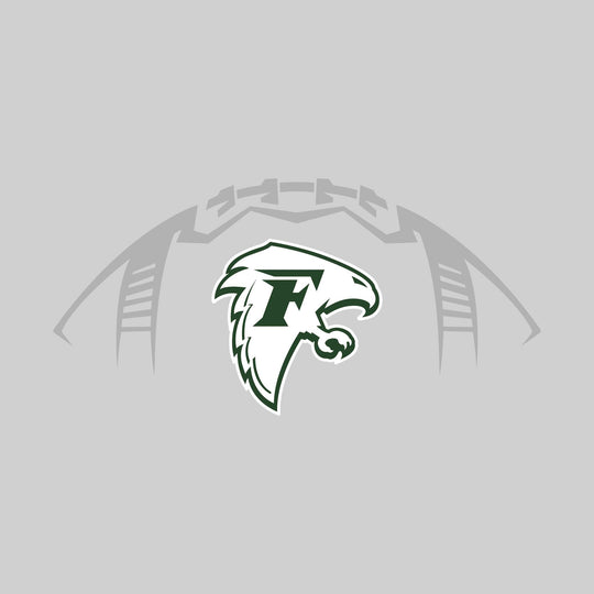 Freeland Falcons - Football - Football Shape Outline with Center Mascot
