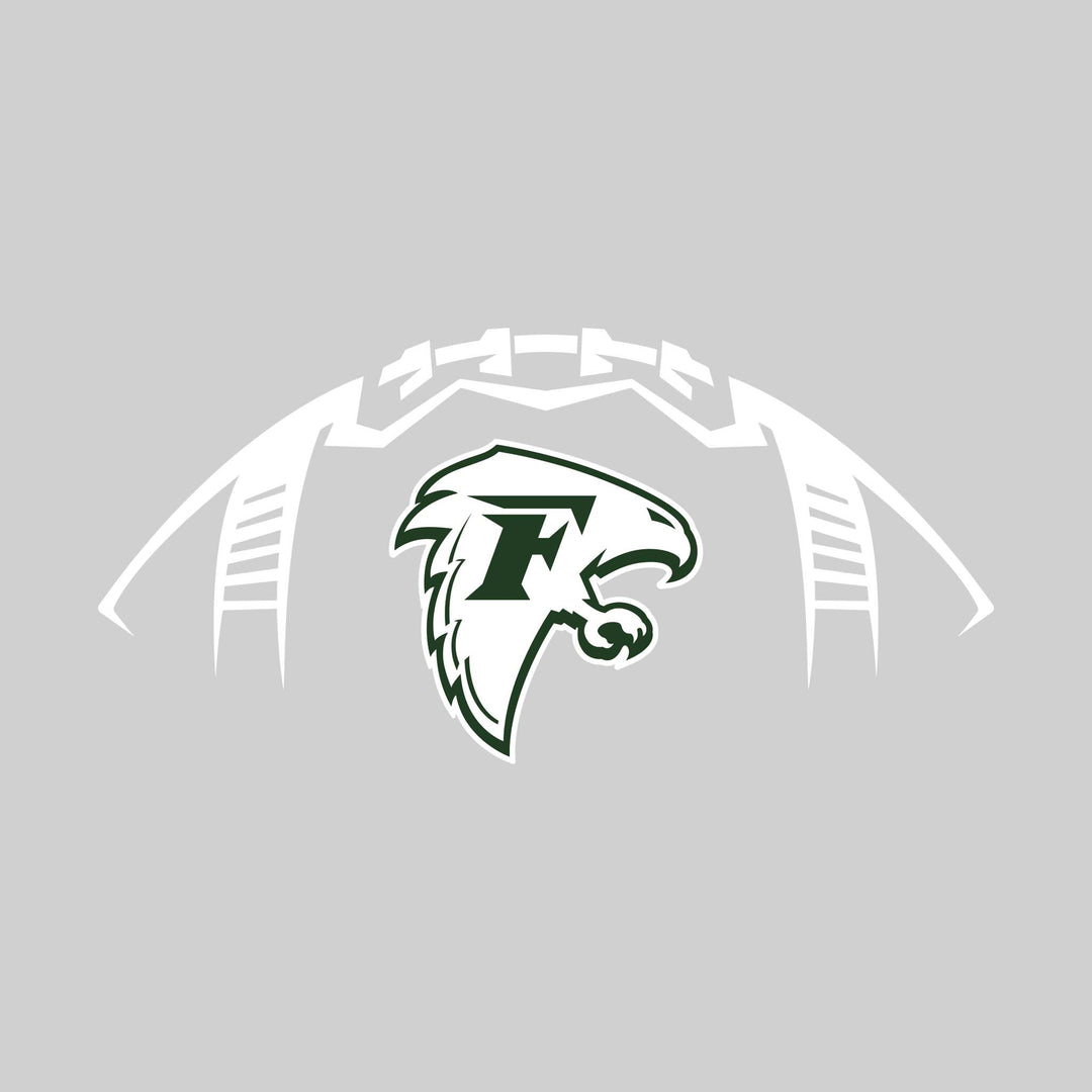 Freeland Falcons - Football - Football Shape Outline with Center Mascot
