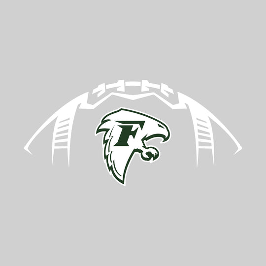 Freeland Falcons - Football - Football Shape Outline with Center Mascot