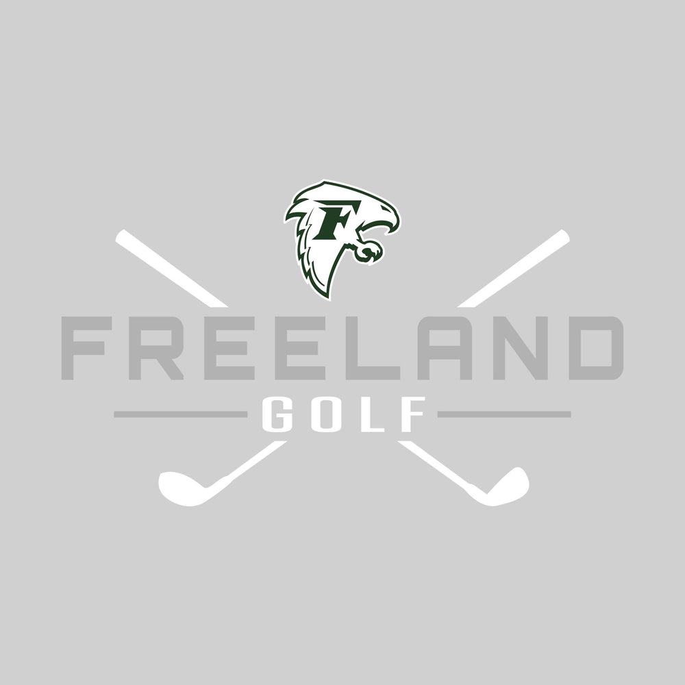 Freeland Falcons - Golf - School Name with Crossed Clubs