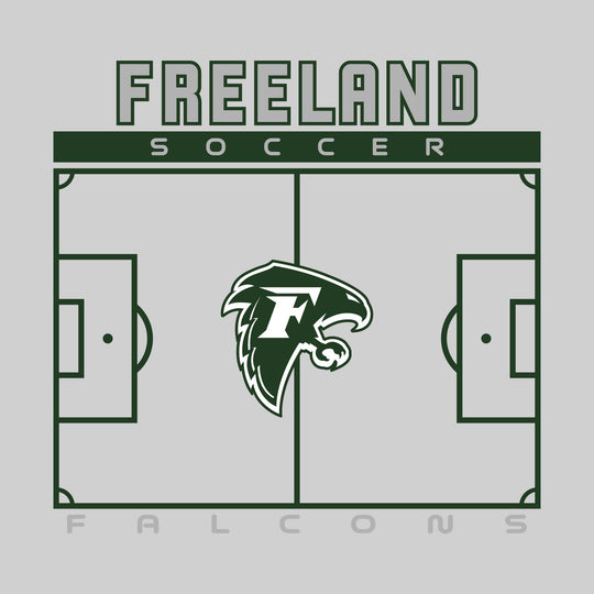 Freeland Falcons - Soccer - Pitch Lines with School Name &amp; Mascot
