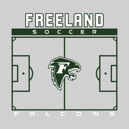 Freeland Falcons - Soccer - Pitch Lines with School Name &amp; Mascot