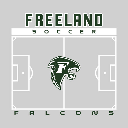 Freeland Falcons - Soccer - Pitch Lines with School Name &amp; Mascot