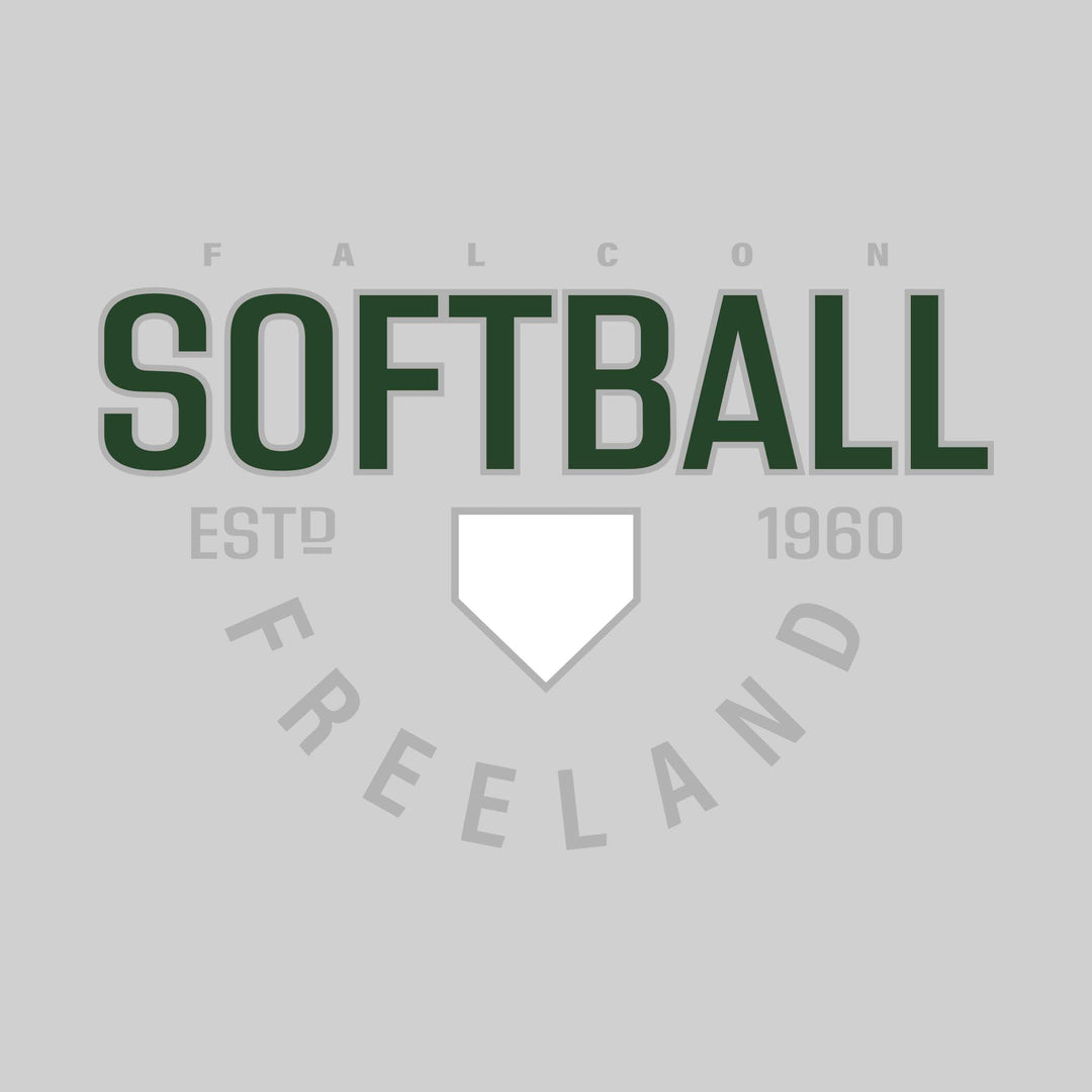Freeland Falcons - Softball - Softball with Established Year and Arched School Name