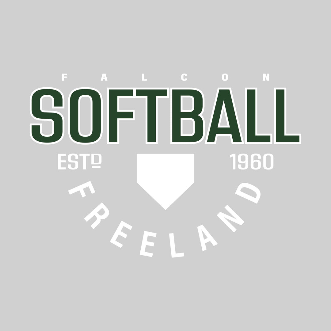 Freeland Falcons - Softball - Softball with Established Year and Arched School Name