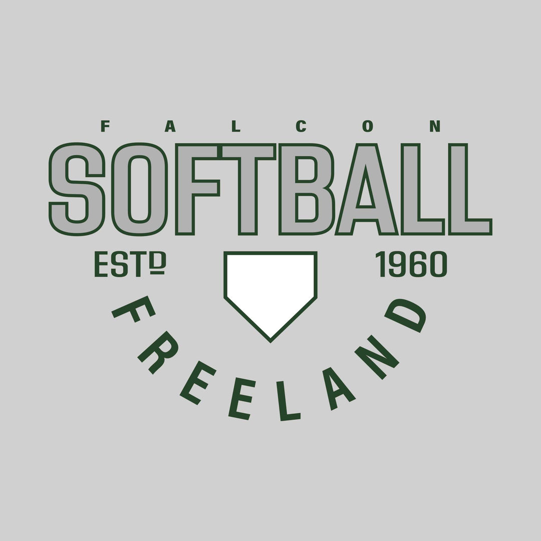 Freeland Falcons - Softball - Softball with Established Year and Arched School Name