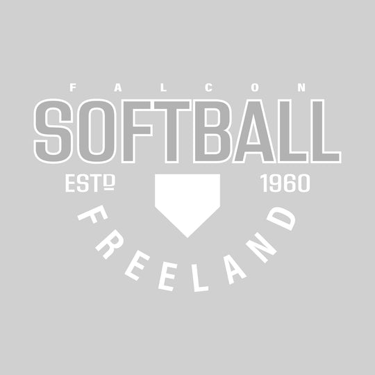 Freeland Falcons - Softball - Softball with Established Year and Arched School Name