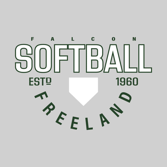 Freeland Falcons - Softball - Softball with Established Year and Arched School Name