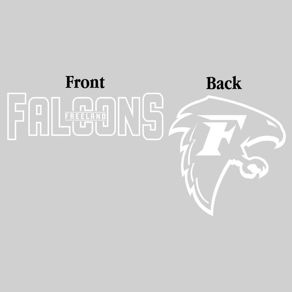 Freeland Falcons - Spirit Wear - Black & White - Mascot Name with Back Mascot