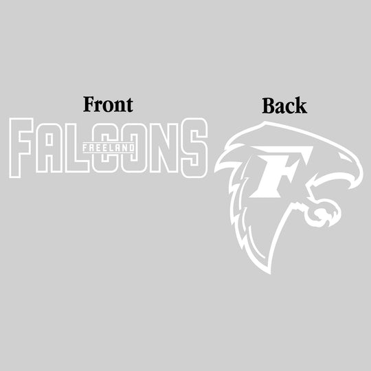 Freeland Falcons - Spirit Wear - Black & White - Mascot Name with Back Mascot