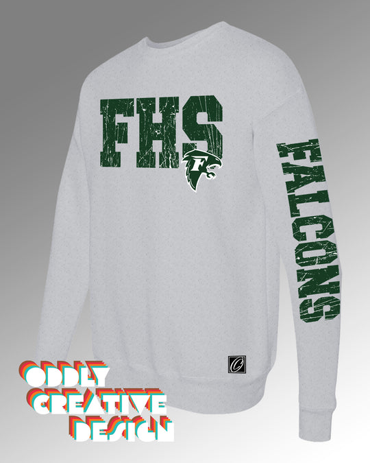 School Acronym with Mascot - Distressed - with Sleeve Print