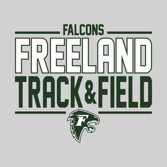 Freeland Falcons - Track &amp; Field - Bracketed School Name with Lower Mascot