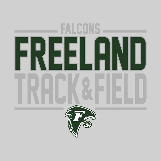 Freeland Falcons - Track &amp; Field - Bracketed School Name with Lower Mascot