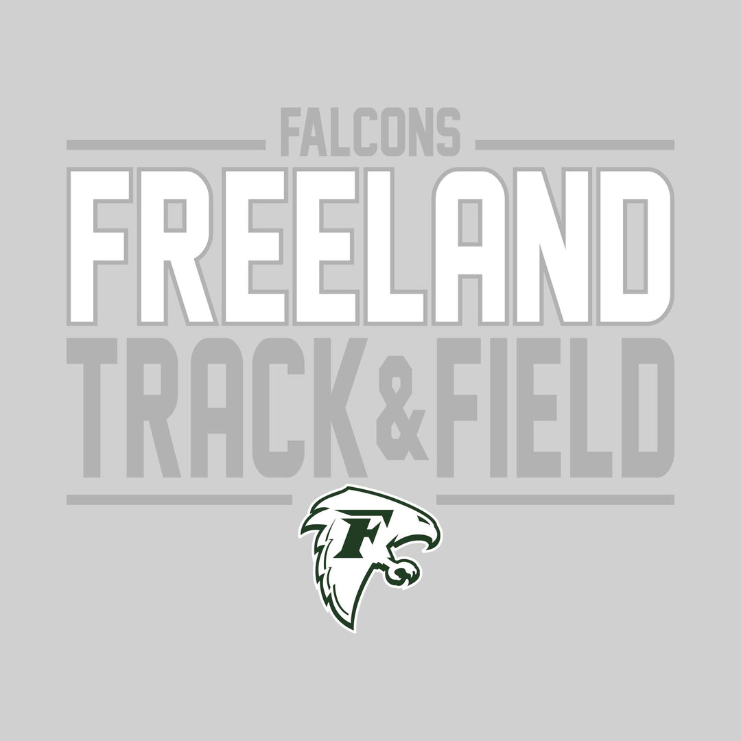 Freeland Falcons - Track &amp; Field - Bracketed School Name with Lower Mascot