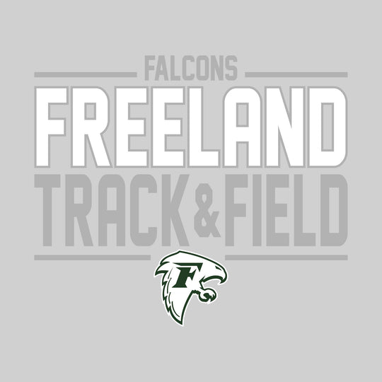 Freeland Falcons - Track &amp; Field - Bracketed School Name with Lower Mascot