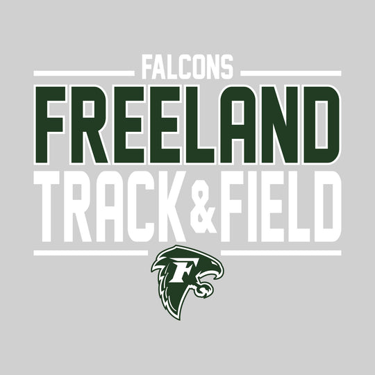 Freeland Falcons - Track &amp; Field - Bracketed School Name with Lower Mascot