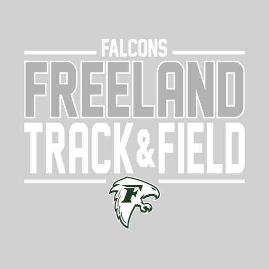 Freeland Falcons - Track &amp; Field - Bracketed School Name with Lower Mascot