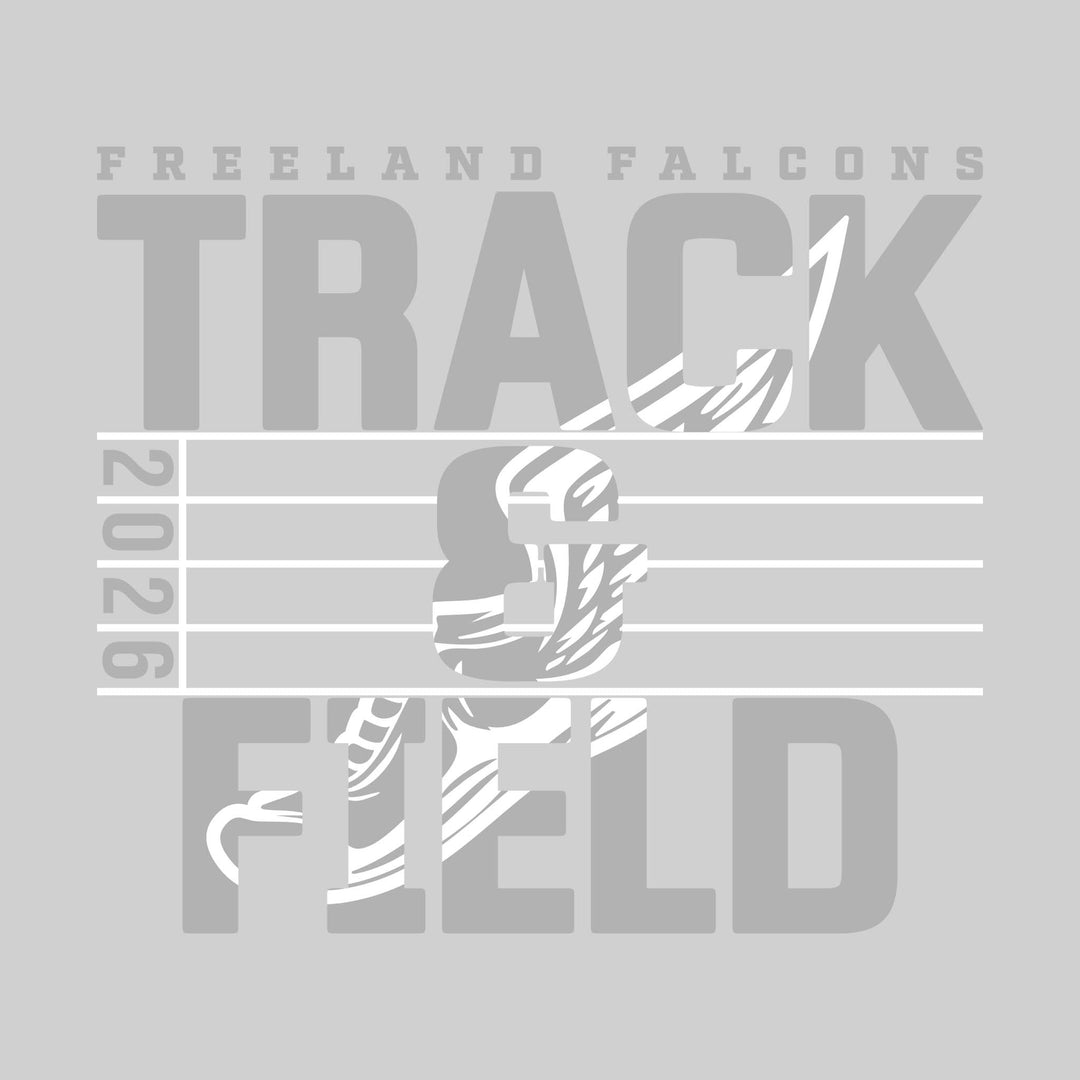 Freeland Falcons - Track &amp; Field - Track Lanes with Year and Winged Shoe