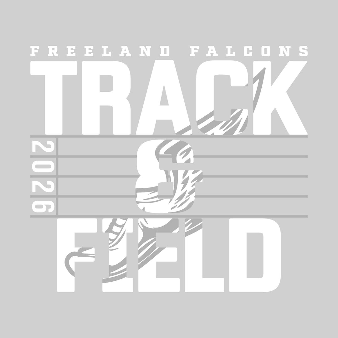 Freeland Falcons - Track &amp; Field - Track Lanes with Year and Winged Shoe