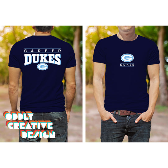 Garber Dukes - Spirit Wear - Mascot Over Bracketed Name