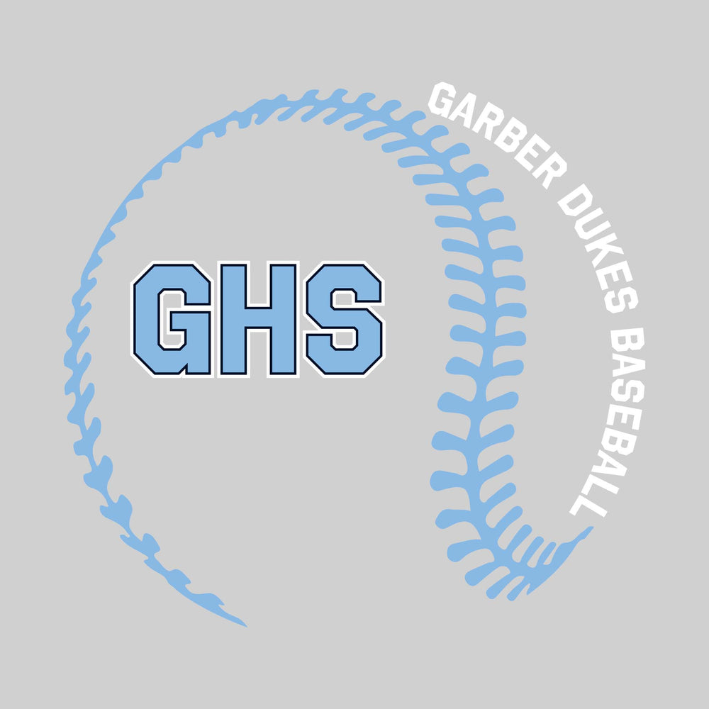 Garber Dukes - Baseball - Baseball Stitches with School Name