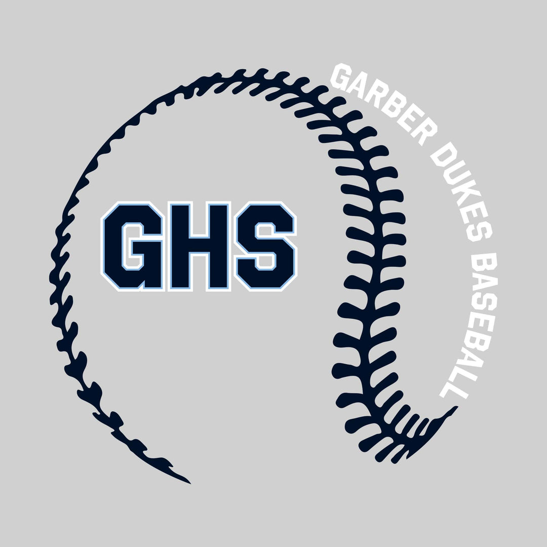 Garber Dukes - Baseball - Baseball Stitches with School Name