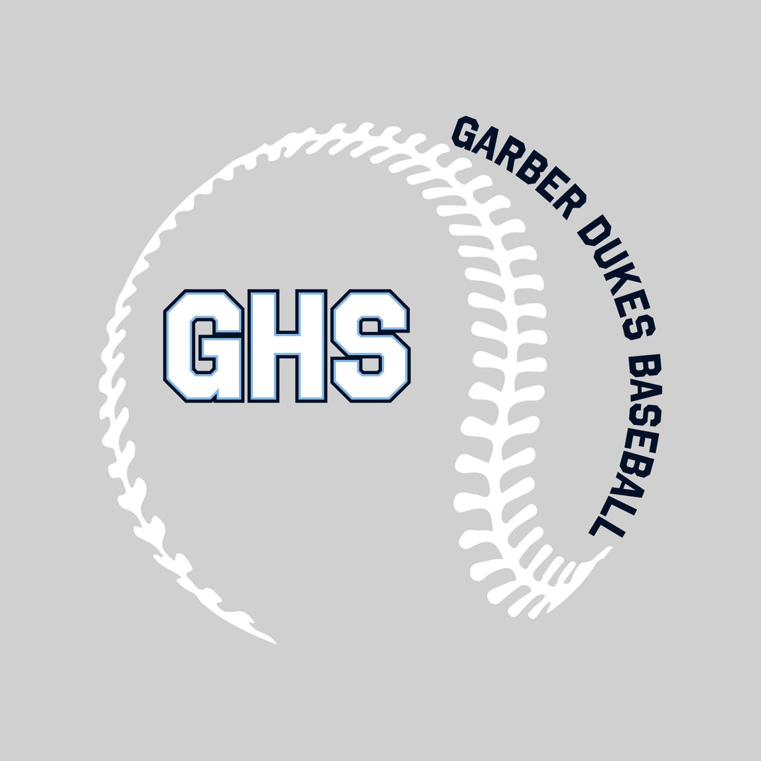 Garber Dukes - Baseball - Baseball Stitches with School Name