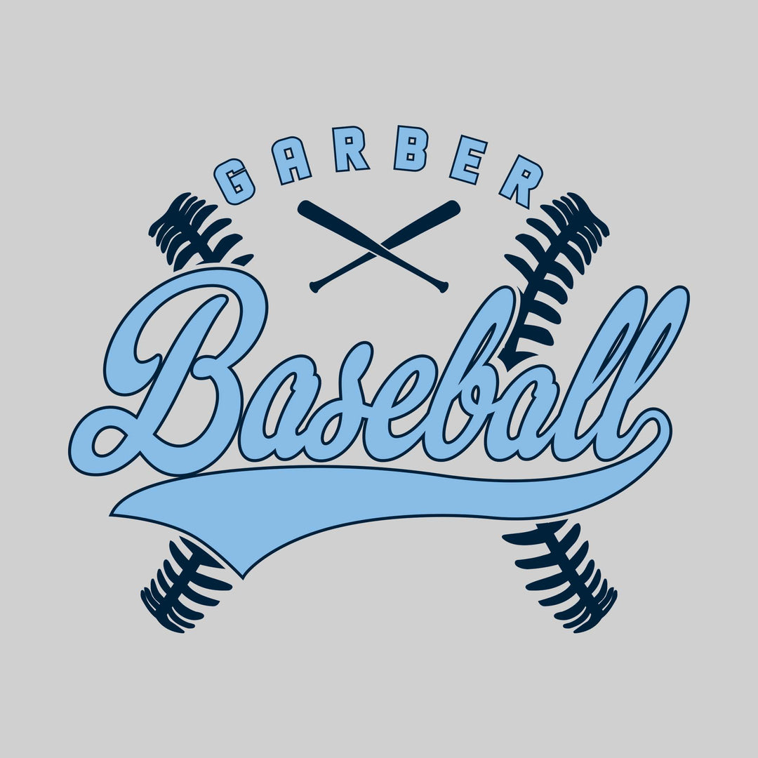 Garber Dukes - Baseball - Cursive Baseball with Stitches &amp; Crossed Bats
