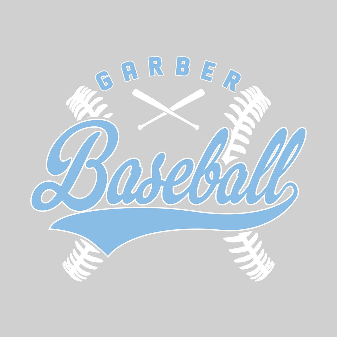 Garber Dukes - Baseball - Cursive Baseball with Stitches &amp; Crossed Bats