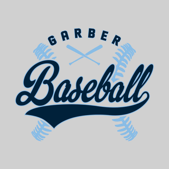 Garber Dukes - Baseball - Cursive Baseball with Stitches &amp; Crossed Bats