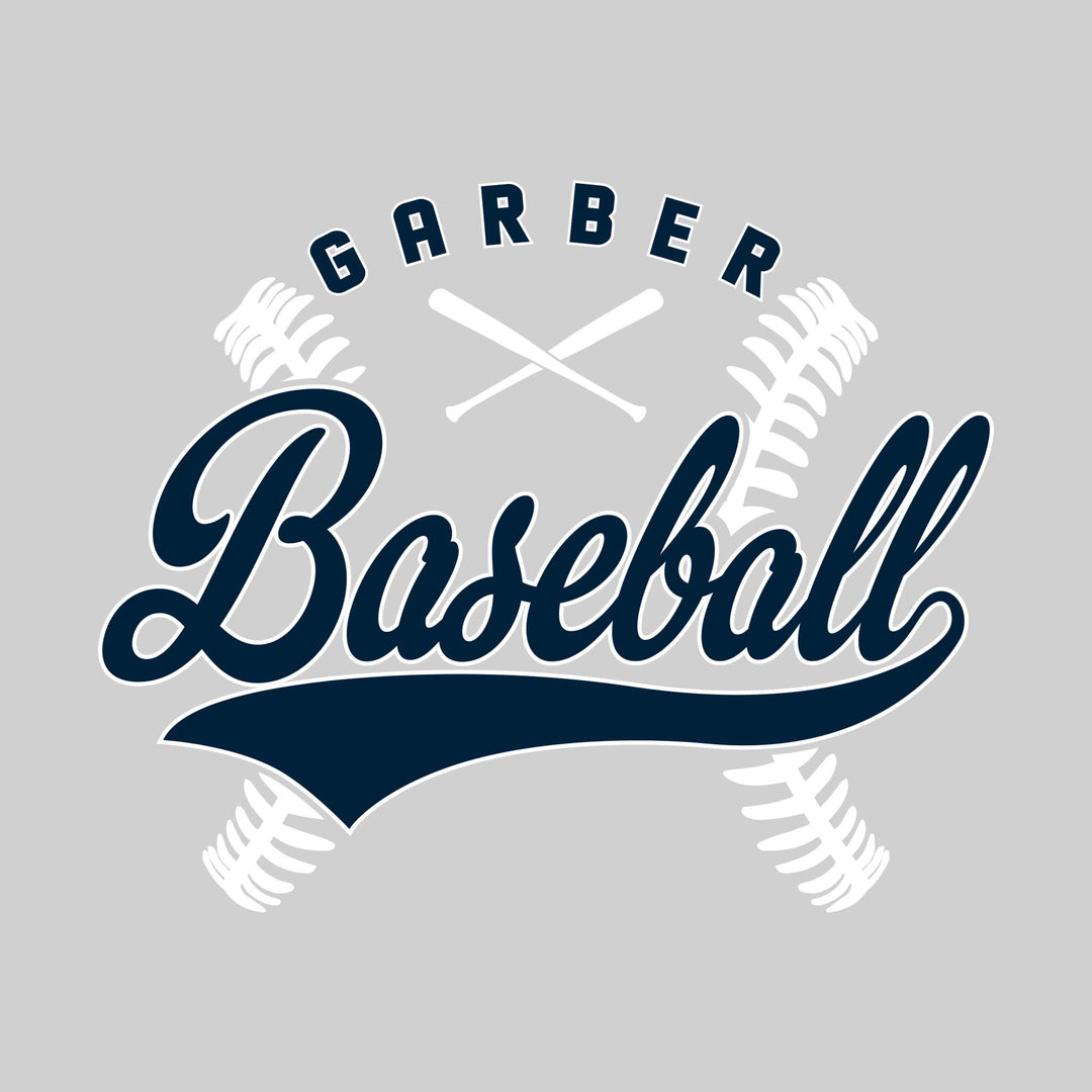 Garber Dukes - Baseball - Cursive Baseball with Stitches &amp; Crossed Bats