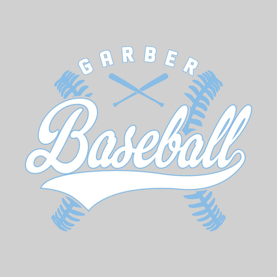 Garber Dukes - Baseball - Cursive Baseball with Stitches &amp; Crossed Bats