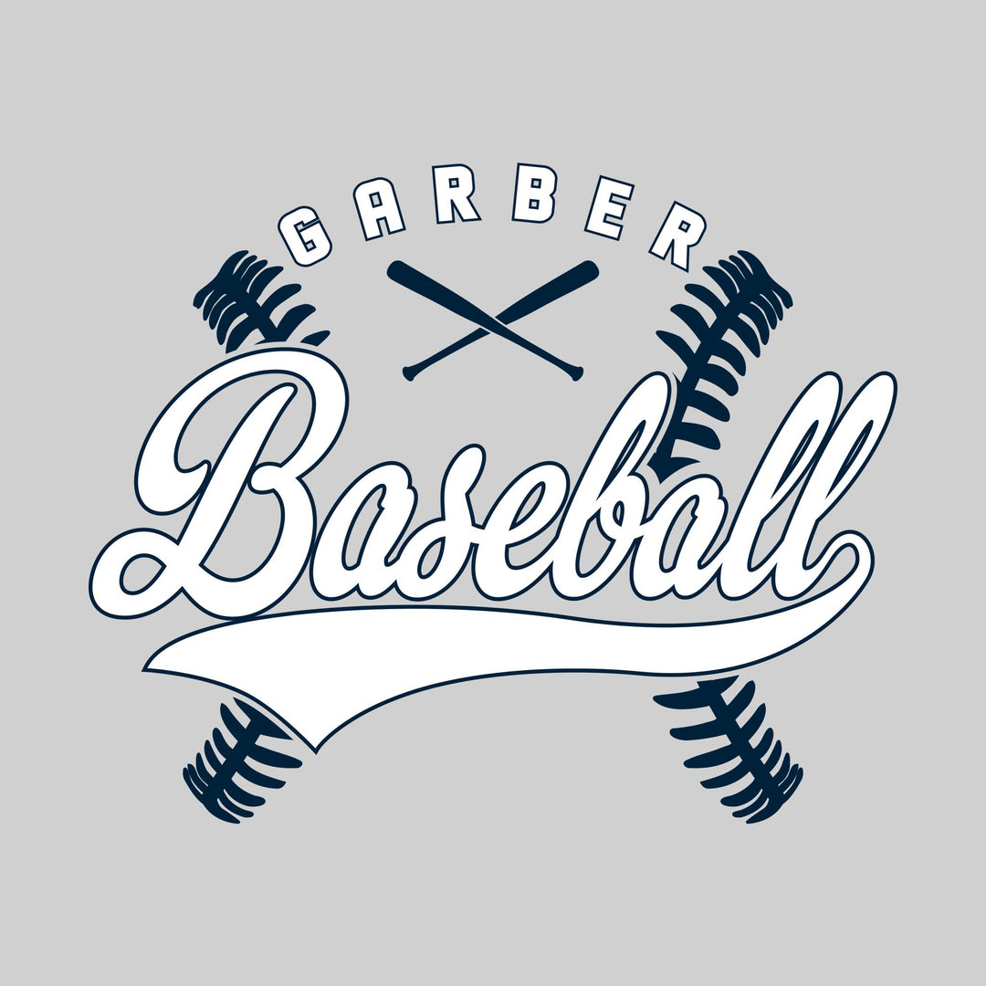 Garber Dukes - Baseball - Cursive Baseball with Stitches &amp; Crossed Bats