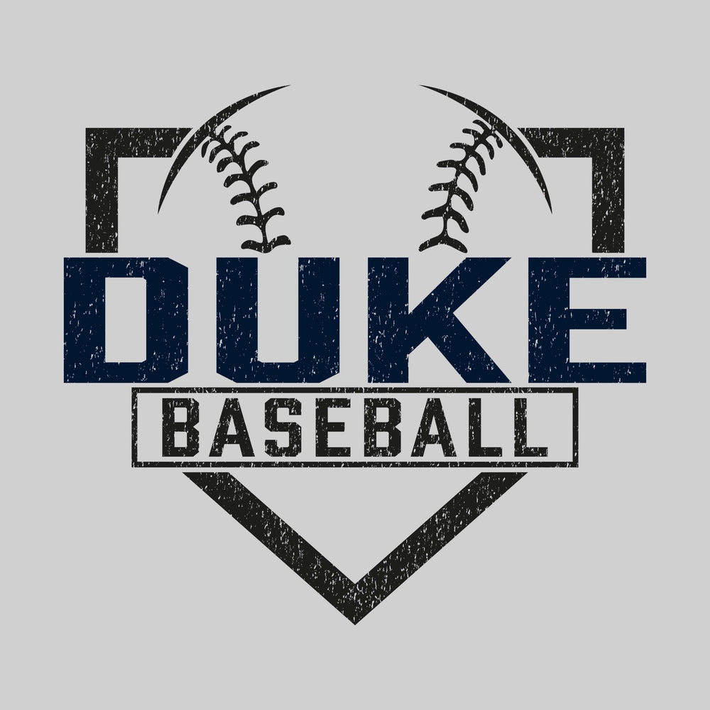 Garber Dukes - Baseball - Home Plate with Mascot Name - Distressed