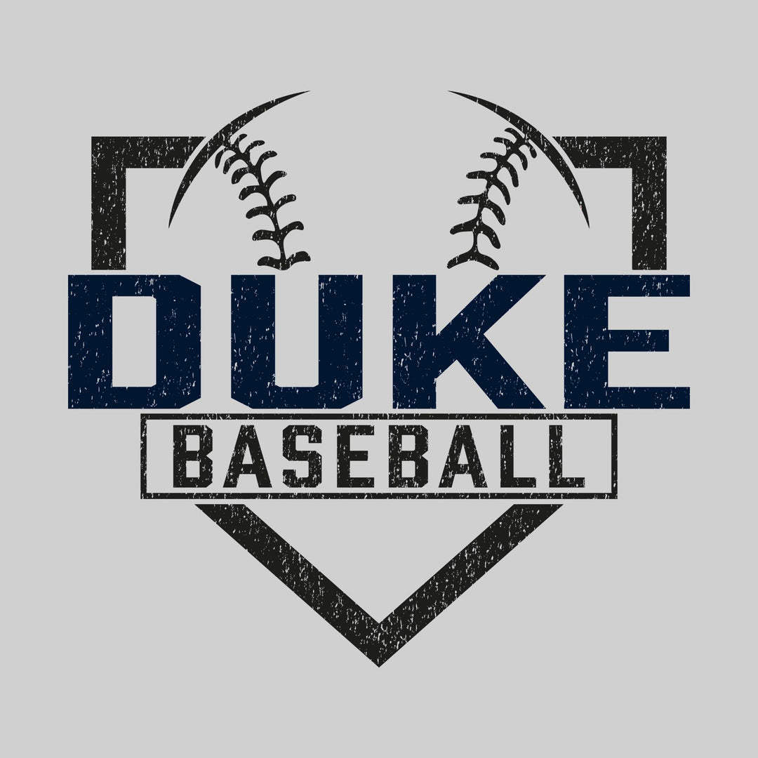 Garber Dukes - Baseball - Home Plate with Mascot Name - Distressed