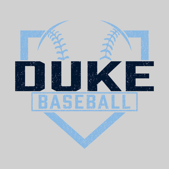 Garber Dukes - Baseball - Home Plate with Mascot Name - Distressed