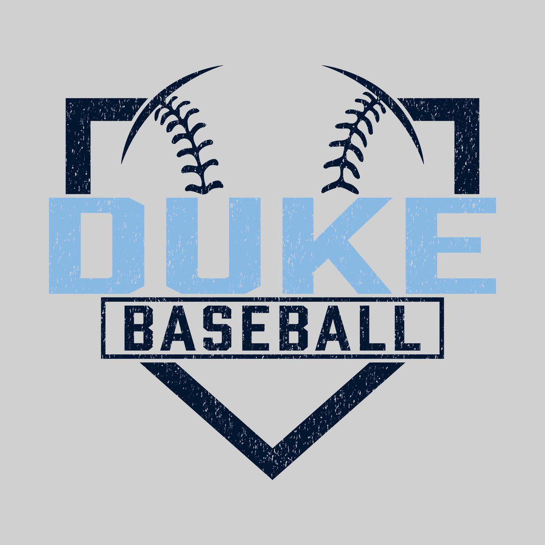 Garber Dukes - Baseball - Home Plate with Mascot Name - Distressed