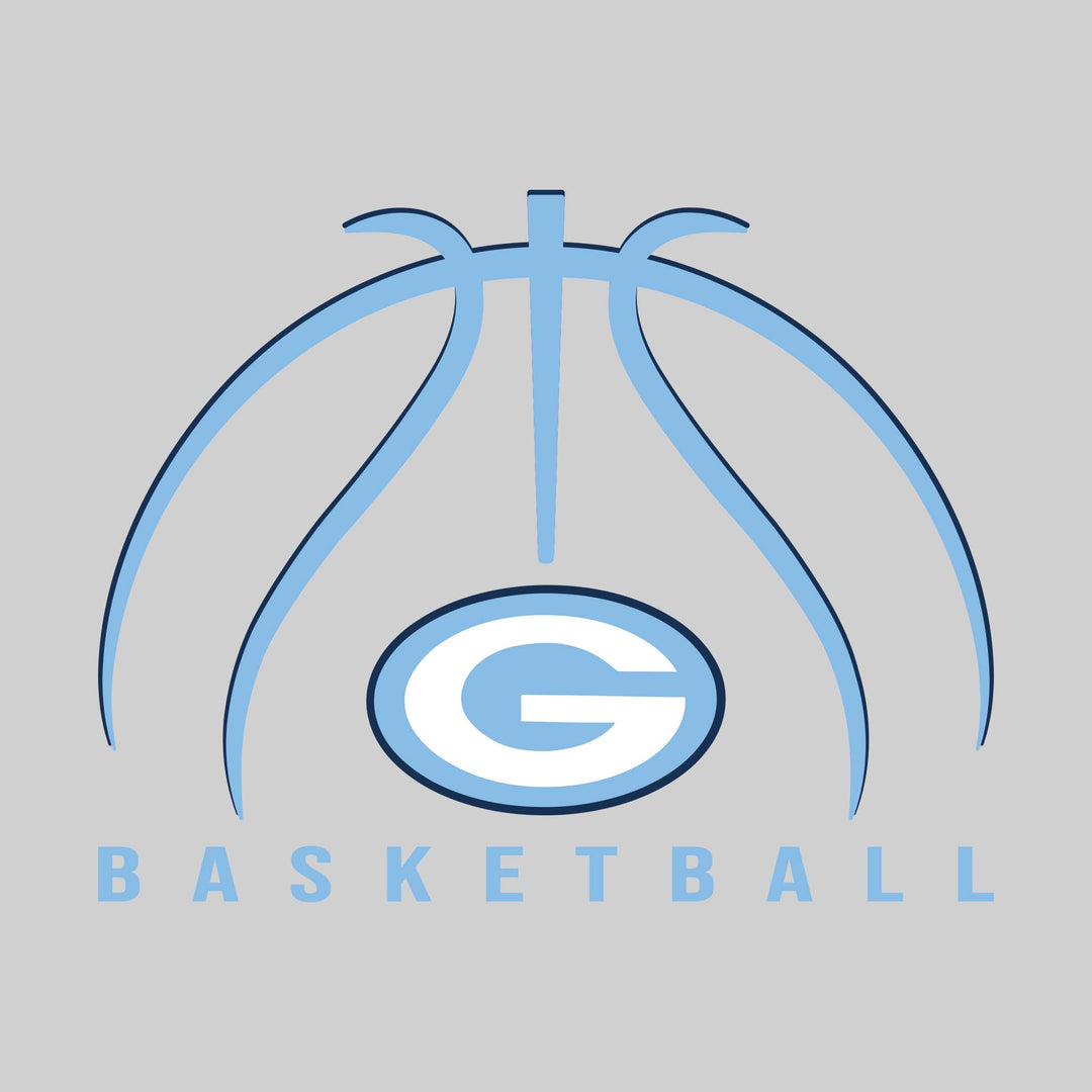 Garber Dukes - Basketball - Basketball Text with Mascot and Grooves