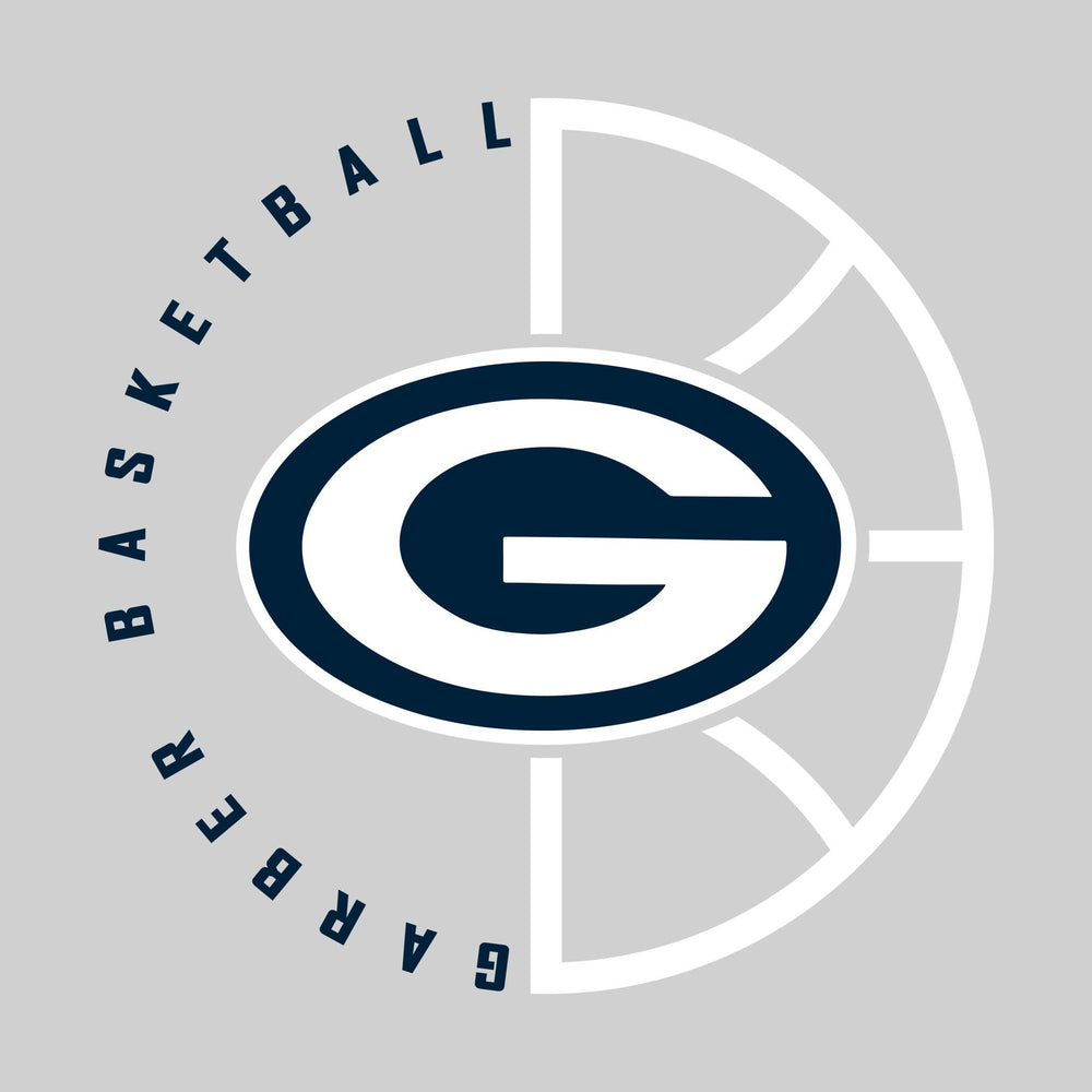 Garber Dukes - Basketball - Center Mascot with Circle Text & Basketball Grooves