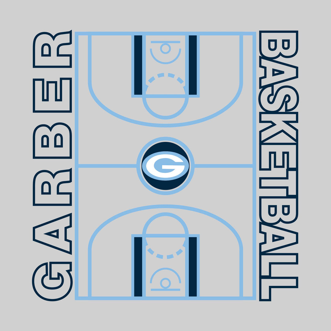 Garber Dukes - Basketball - Full Court with Sideline Text