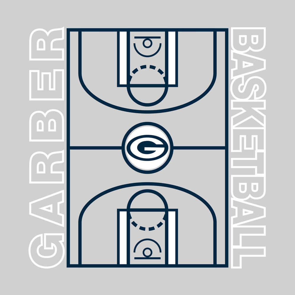 Garber Dukes - Basketball - Full Court with Sideline Text