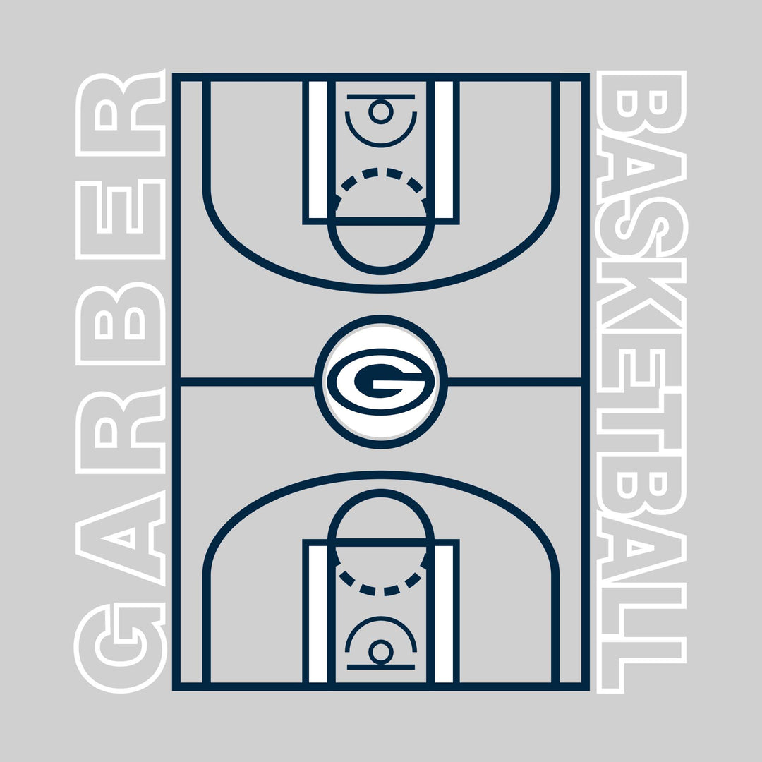 Garber Dukes - Basketball - Full Court with Sideline Text