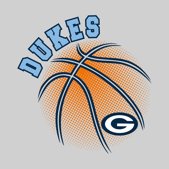 Garber Dukes - Basketball - Halftone Basketball with Mascot